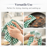 Brags Lightweight Essential Tea Towels – Checked Design, Cotton Kitchen Towels, Quick Dry, Small Budget Dish Cloths, Durable & Reusable, 28cm x 40cm (Pack of 6) - Image 7